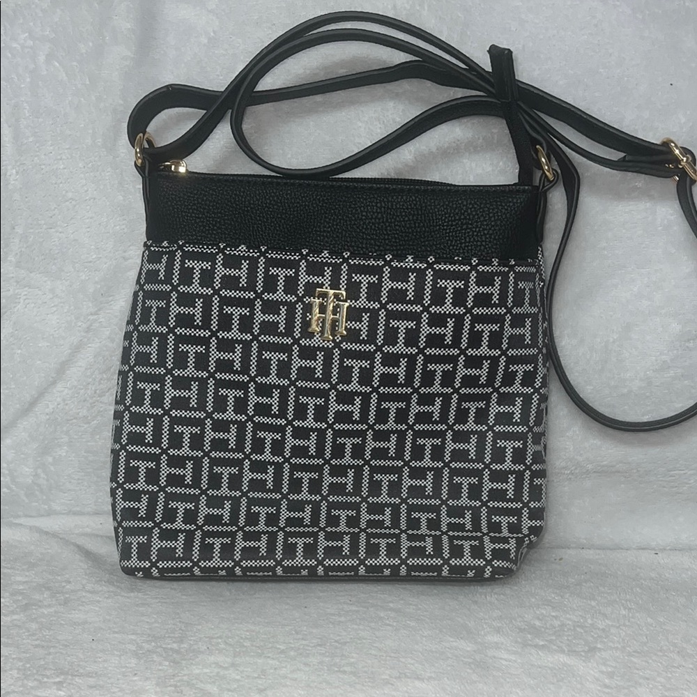 Black and White Patterned Crossbody Bag